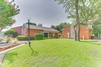 Garden with green lawn